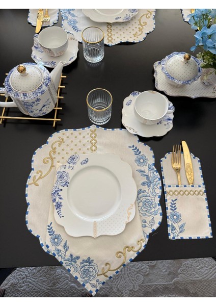 Royale Amerikan Servis Peçete ve Çatal Kılıfı 3 Lü Set ( 2 Kişilik ) fiyatları