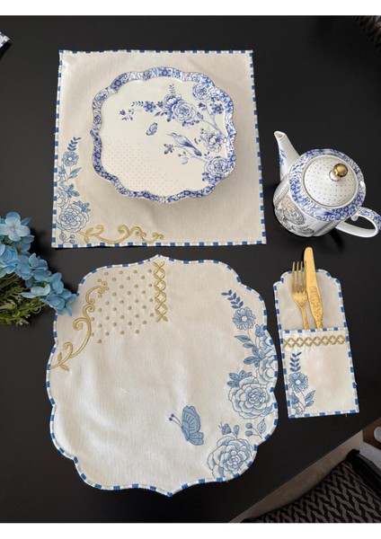 Royale Amerikan Servis Peçete ve Çatal Kılıfı 3 Lü Set ( 2 Kişilik ) modelleri