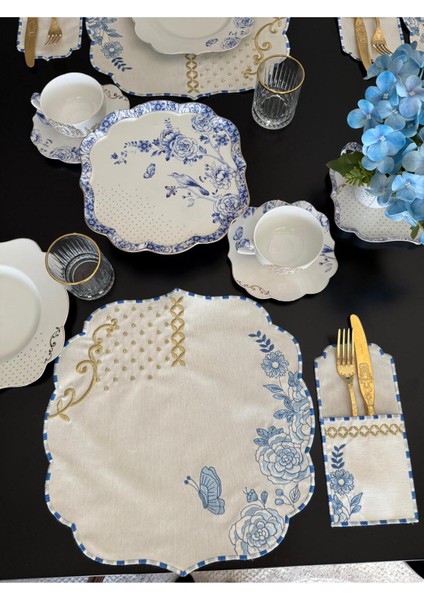 Royale Amerikan Servis Peçete ve Çatal Kılıfı 3 Lü Set ( 2 Kişilik ) fırsatları