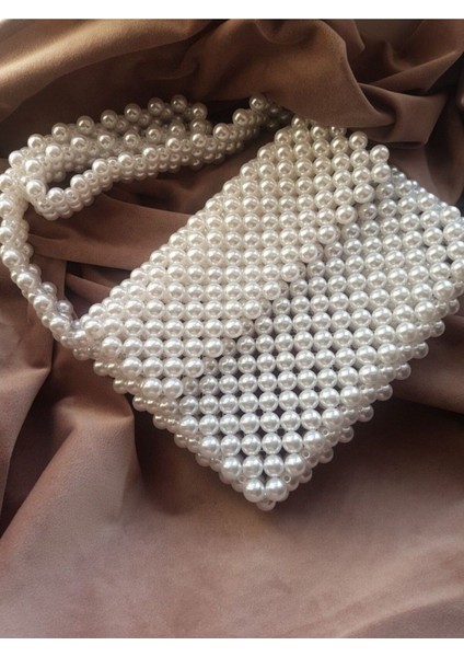 Büyük Inci Boncuklu Kadın Kol Çantası fiyatları