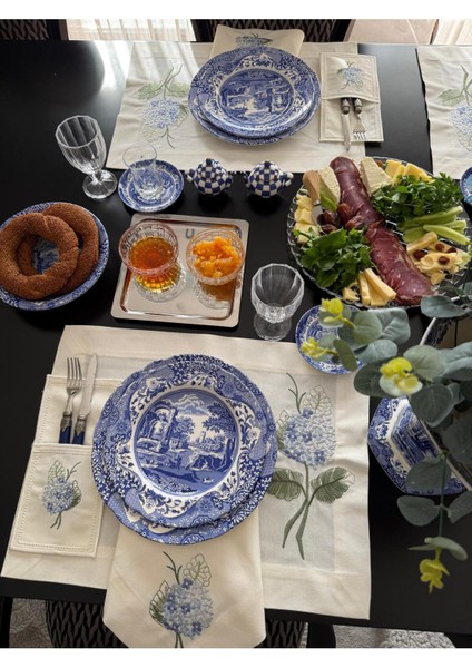 Blue Cornales Amerikan Servis Peçetesi ve Çatal Kılıfı 2 Kişilik fiyatları