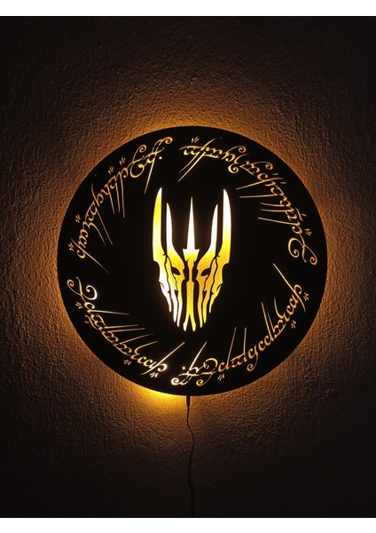 Yüzüklerin Efendisi Sauron Açma Kapama Düğmeli LED Işıklı Duvar Tablosu