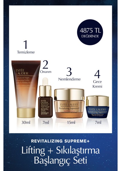 Revitalizing Supreme+ Lifting+Sıkılaştırma Seti - Serum 7ml + Temizleme 30ml + Gece Kremi 7ml+ Krem 15ml