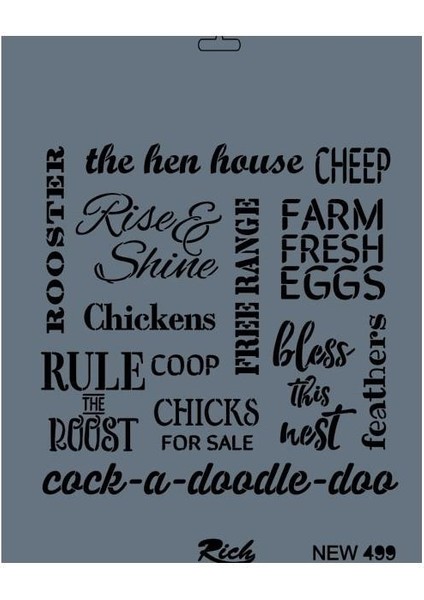 Rich New Seri N-499 Stencil 35X25 cm