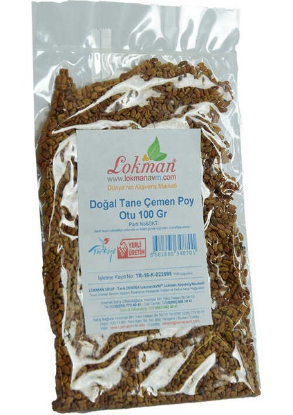 Çemen Poy Otu Tane Doğal 100 gr Paket modelleri
