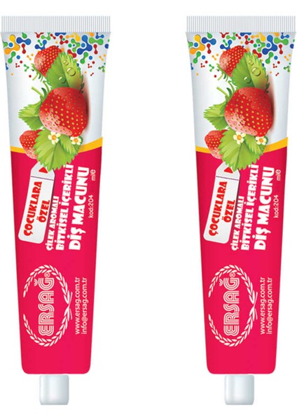Çilekli Diş Macunu (Çocuklara Özel) 75 Ml. * 2 Adet