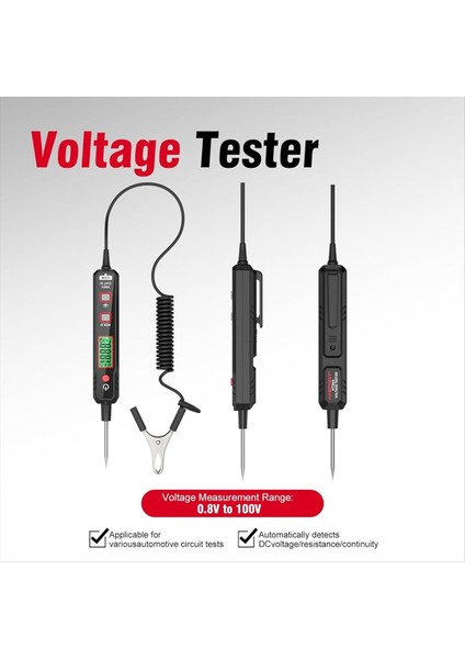 Akıllı Araba Testi Işığı 0 8V-100V Dc Buzzer Devre Test Cihazı El Feneri ile Çift Yönlü Voltaj Test Cihazı Süreklilik Sigortası (Yurt Dışından) fiyatları