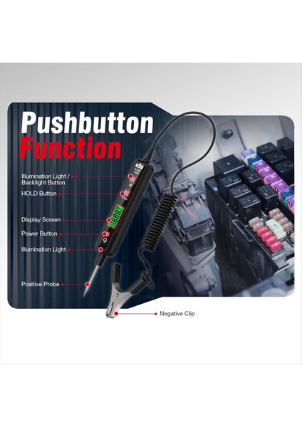 Akıllı Araba Testi Işığı 0 8V-100V Dc Buzzer Devre Test Cihazı El Feneri ile Çift Yönlü Voltaj Test Cihazı Süreklilik Sigortası (Yurt Dışından) fırsatları