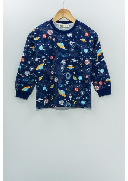 3-8 yaş galaksi ve astronot baskılı %100 pamuk uzun kollu erkek çocuk pijama takımı fiyatları