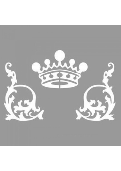 Artikel Taç ve Köşe Desenler Stencil Tasarımı 30 x 30 cm