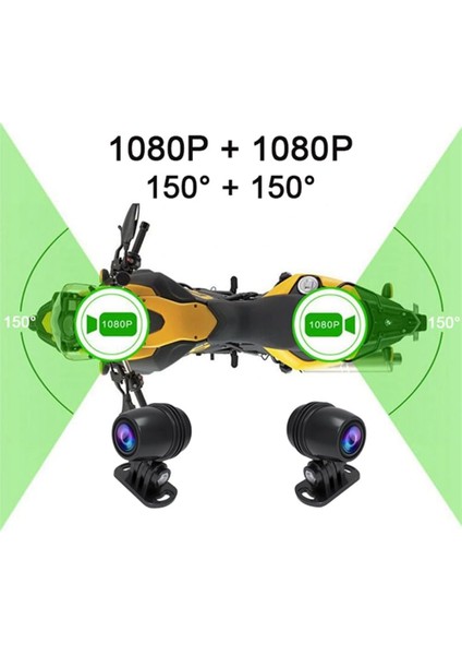 Çift Ön–arka Motosiklet Kamerası – Full Hd 1080P, 150° Geniş Açı Lens, 3.0” IPS Ekran, Wifi Destekli Dvr Kayıt, G-Sensör, Uzaktan Kumanda, 128GB Tf Kart Destekli, Dc 5–24V Güç Girişi | V9 fiyatları