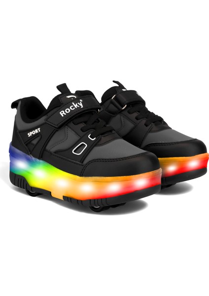 PATENLİ CIRTLI IŞIKLI SPOR AYAKKABISI 4 TEKERLEKLİ PATEN –IŞIKLARI ON/OFF Tuşlu fiyatları