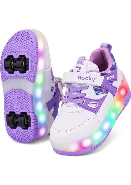 PATENLİ CIRTLI IŞIKLI SPOR AYAKKABISI 4 TEKERLEKLİ PATEN –IŞIKLARI ON/OFF Tuşlu