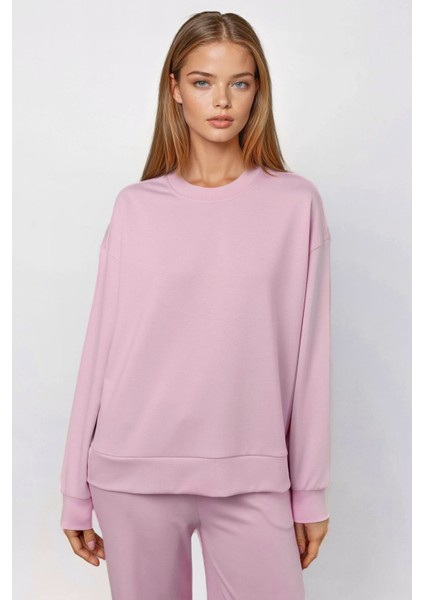 Kadın Modal Touch Basic Sweatshirt Allık Pembe
