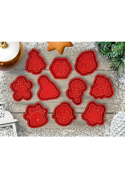 Yılbaşı Temalı 10’lu Premium Kurabiye Kalıbı Seti