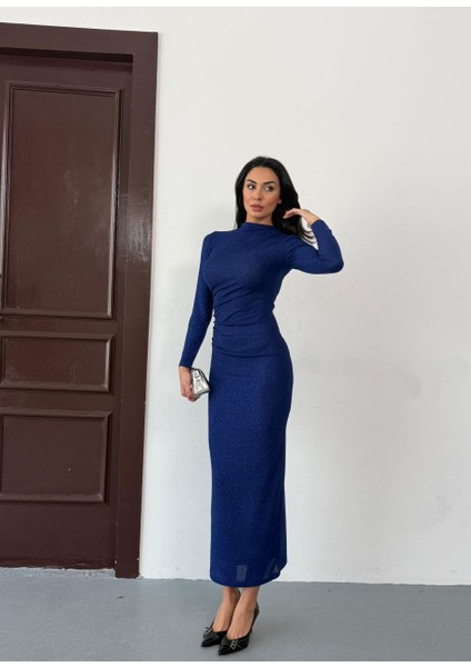 Simli Drape Detaylı Abiye Elbise fiyatları