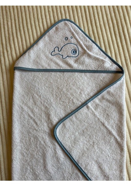 %100 Premium Pamuklu Bebek Banyo Havlusu - Kurbağa Nakışlı - Yumuşak & Yüksek Su Emici fırsatları