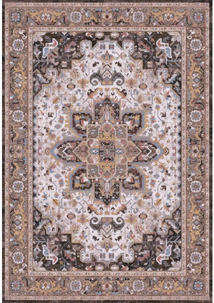 Konfor Antico 2356 Pamuk Tabanlı Yıkanabilir Otantik Vintage Klasik Eskitme Halı modelleri