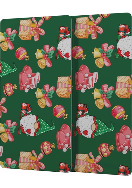 Cam Sunum Servis Tabağı 3'lü Yuvarlak Set Noel Yılbaşı Desenli indirimleri