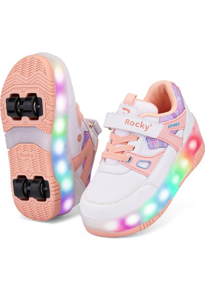 PATENLİ CIRTLI IŞIKLI SPOR AYAKKABISI 4 TEKERLEKLİ PATEN –IŞIKLARI ON/OFF Tuşlu