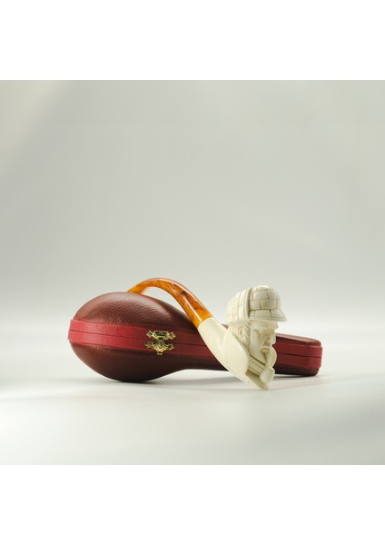 El Yapımı Lületaşı Sherlock Holmes Figürlü Pipo – Akrilik Ağızlıklı Koleksiyonluk Hediyelik fiyatları