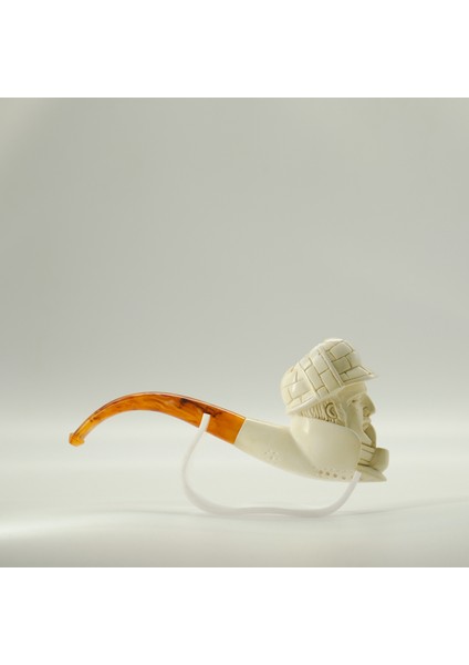 El Yapımı Lületaşı Sherlock Holmes Figürlü Pipo – Akrilik Ağızlıklı Koleksiyonluk Hediyelik fırsatları