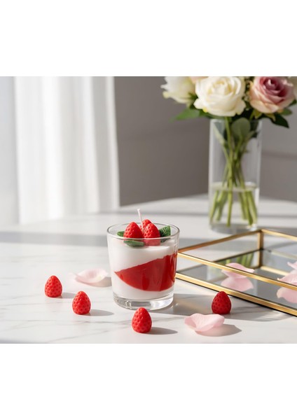 Çilekli Özel Tasarım/pudra Kokulu/premium Soyawax Karışımı /HEDIYELIKMUM/300ML