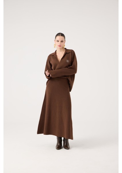 Beli Lastikli Uzun Zoi Triko Etek Kahve fiyatları