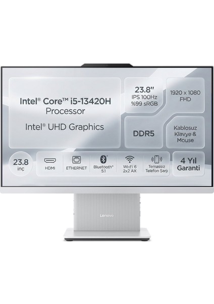 Ideacentre 24IRH9 I5-13420H 16GB 512GB SSD 23.8" Fhd Windows 11 Pro All In One Pc F0HN0053TR 008