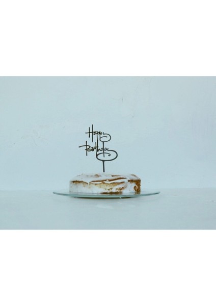 Siyah Italik Happy Birthday Yazılı Pasta Süsü fiyatları