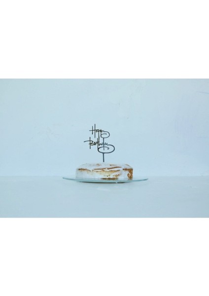 Siyah Italik Happy Birthday Yazılı Pasta Süsü fırsatları