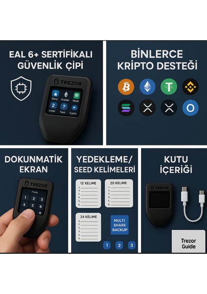 Safe 5 Donanım Cüzdan | Offline Bitcoin Kripto Para Cüzdanı | Eal 6+ Güvenlik Çipli Kripto Para Cüzdanı | Orijinal Distribütör Ürünü modelleri