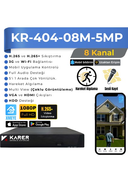 Exitcam-6'li Ahd Güvenlik Kamera Seti-Gece Renkli- Su Geçirmez fiyatları