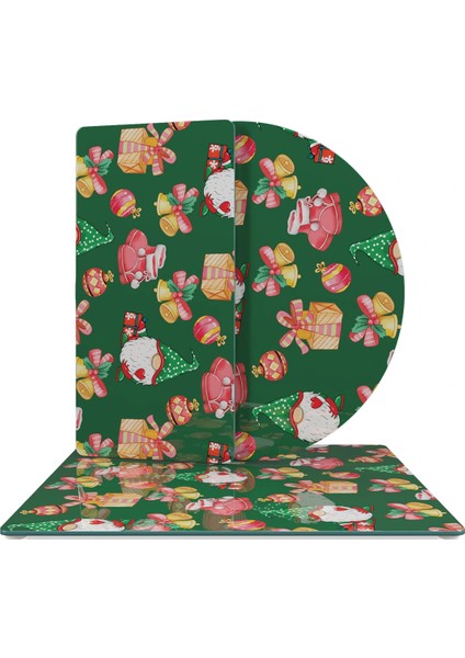 Cam Sunum Servis Tabağı 3'lü Karma Set Noel Yılbaşı Desenli modelleri