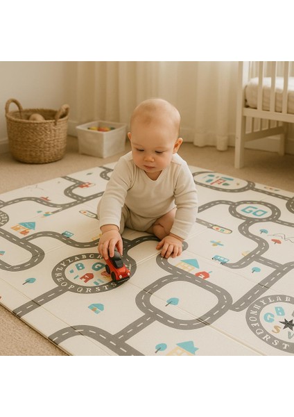 Katlanabilir Oyun Matı Oyun Halısı 200X130X1 - Taşıma Çantası Hediyeli