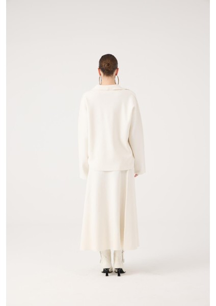 Beli Lastikli Uzun Zoi Triko Etek Beyaz indirimleri