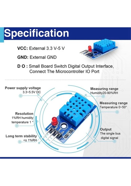 10 Adet DHT11 Dijital Sıcaklık ve Nem Modülü Kurulu 3 3-5V 3-Wire Hassasiyetli Düşük Güç Modülü Arduino Için (Yurt Dışından) fırsatları