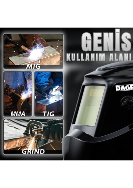 MERDE Otomatik Kararan Colormatik Kaynak Maskesi – Ayarlanabilir Kararma Seviyesi, Geniş Görüş, Profesyonel TIG MIG MMA Uyumlu Maske indirimleri