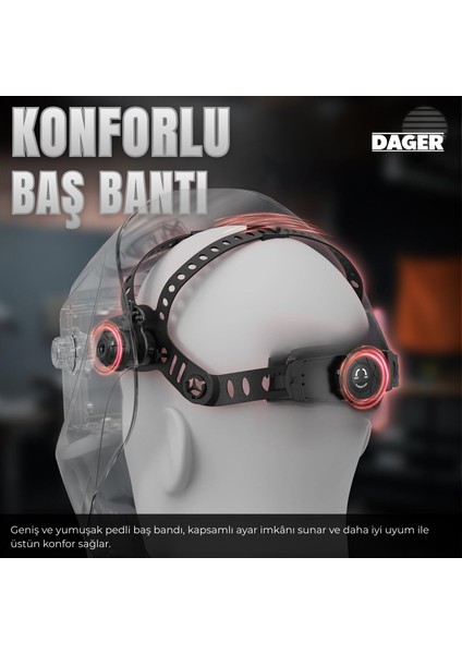 MERDE Otomatik Kararan Colormatik Kaynak Maskesi – Ayarlanabilir Kararma Seviyesi, Geniş Görüş, Profesyonel TIG MIG MMA Uyumlu Maske