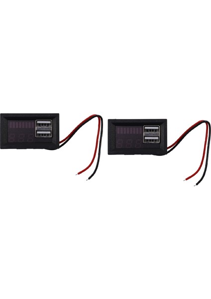 2x Kırmızı LED Dijital Ekran Voltmetre Mini Voltaj Metre Volt Test Merkezi Dc 12V Arabalar USB 5V2A Çıkış 12 6V Pil (Yurt Dışından)
