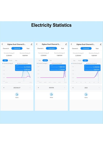 Tuya Smart Zigbee Enerji Ölçer 2 Yollu Mevcut Sensör Kelepçe Uygulama Monitörü ile Çift Yönlü 100-240VAC 2 Kanal 2ct (Yurt Dışından)