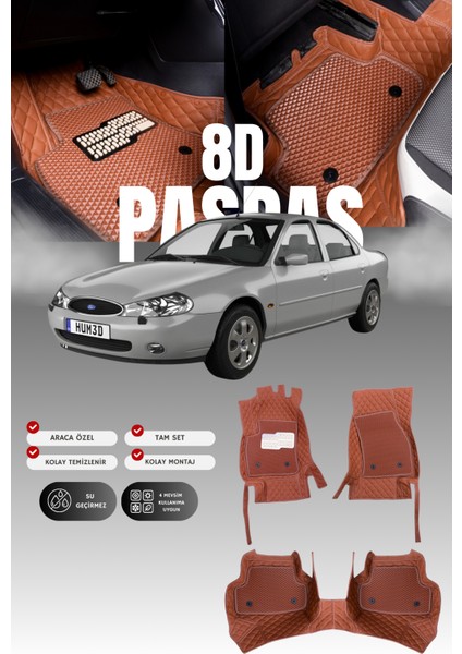 Ford Mondeo (1996-2000) 8d Deri Havuzlu Oto Paspas | Tam Koruma,araca Özel & Hızlı Montaj
