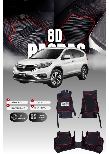 Honda Cr-V (2014-2022) 8d Deri Havuzlu Oto Paspas | Tam Koruma,araca Özel & Hızlı Montaj