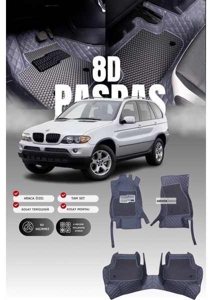 Bmw x Serisi X5 E53 (1999-2006) 8d Deri Havuzlu Oto Paspas | Tam Koruma,araca Özel & Hızlı Montaj
