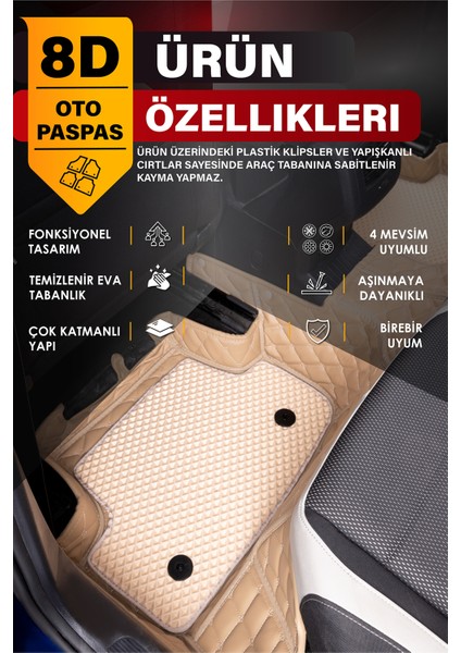 Hyundai Tucson (2004-2009) 8d Deri Havuzlu Oto Paspas | Tam Koruma,araca Özel Kesim & Hızlı Montaj indirimleri