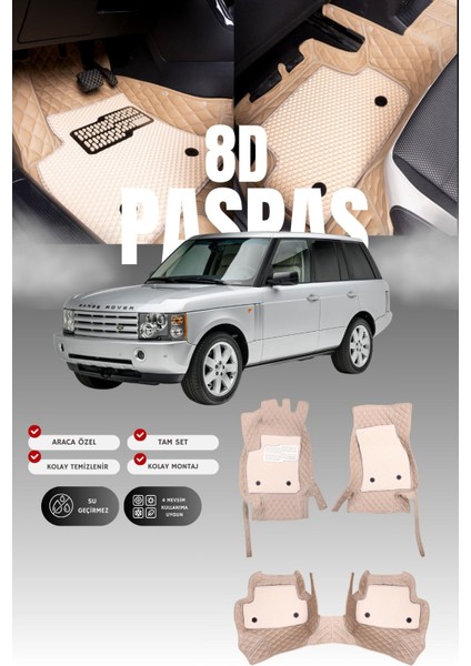 Land Rover Range Rover Hse (2005-2013) 8d Deri Havuzlu Oto Paspas | Tam Koruma & Hızlı Montaj