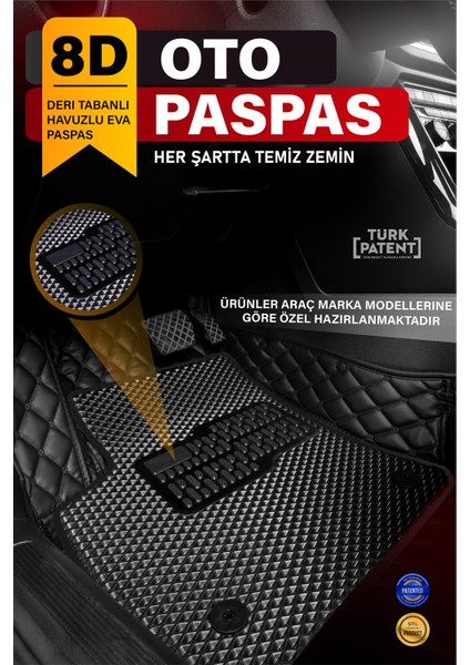 Mercedes C200 / W203 (2000-2007) 8d Deri Havuzlu Oto Paspas | Tam Koruma,araca Özel & Hızlı Montaj fiyatları