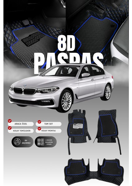 Bmw 5 Serisi G30 (2017-2023) 8d Deri Havuzlu Oto Paspas | Tam Koruma,araca Özel & Hızlı Montaj