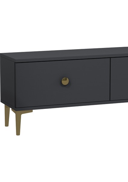 1333TV180-1CT Tv Sehpası Antrasit-Altın indirimleri