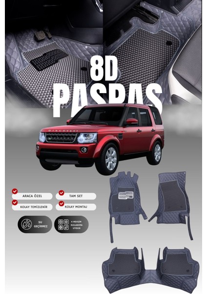 Land Rover Discovery 4 (2009-2016) 8d Deri Havuzlu Oto Paspas | Tam Koruma & Hızlı Montaj
